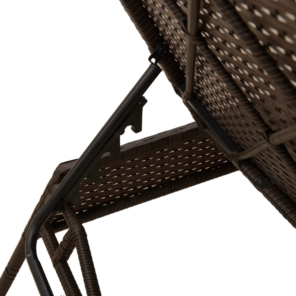 Ligbed met kussen poly rattan bruin is nu te koop bij PeponiXL, paradijselijk wonen!