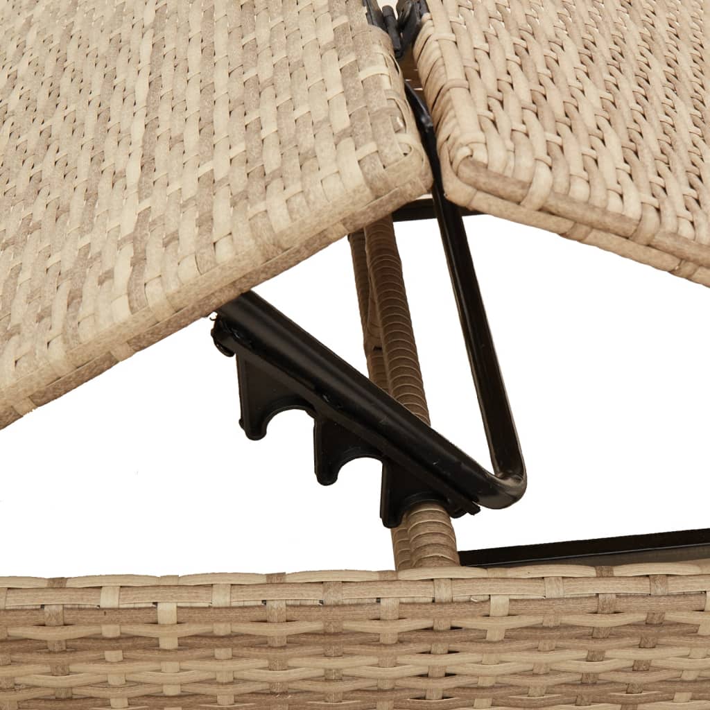 Ligbed met kussen poly rattan beige is nu te koop bij PeponiXL, paradijselijk wonen!