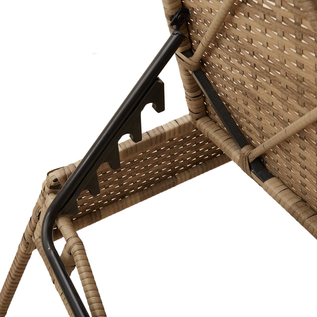 Ligbed met kussen poly rattan beige is nu te koop bij PeponiXL, paradijselijk wonen!
