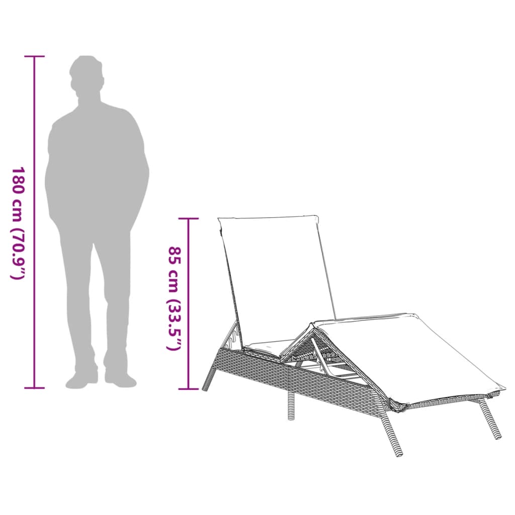 Ligbed met kussen poly rattan beige is nu te koop bij PeponiXL, paradijselijk wonen!