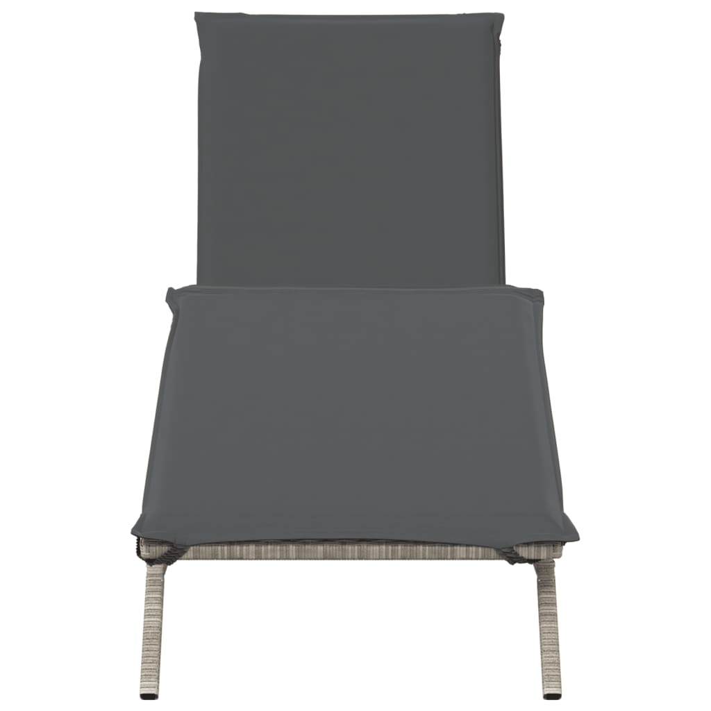 Ligbed met kussen poly rattan lichtgrijs is nu te koop bij PeponiXL, paradijselijk wonen!