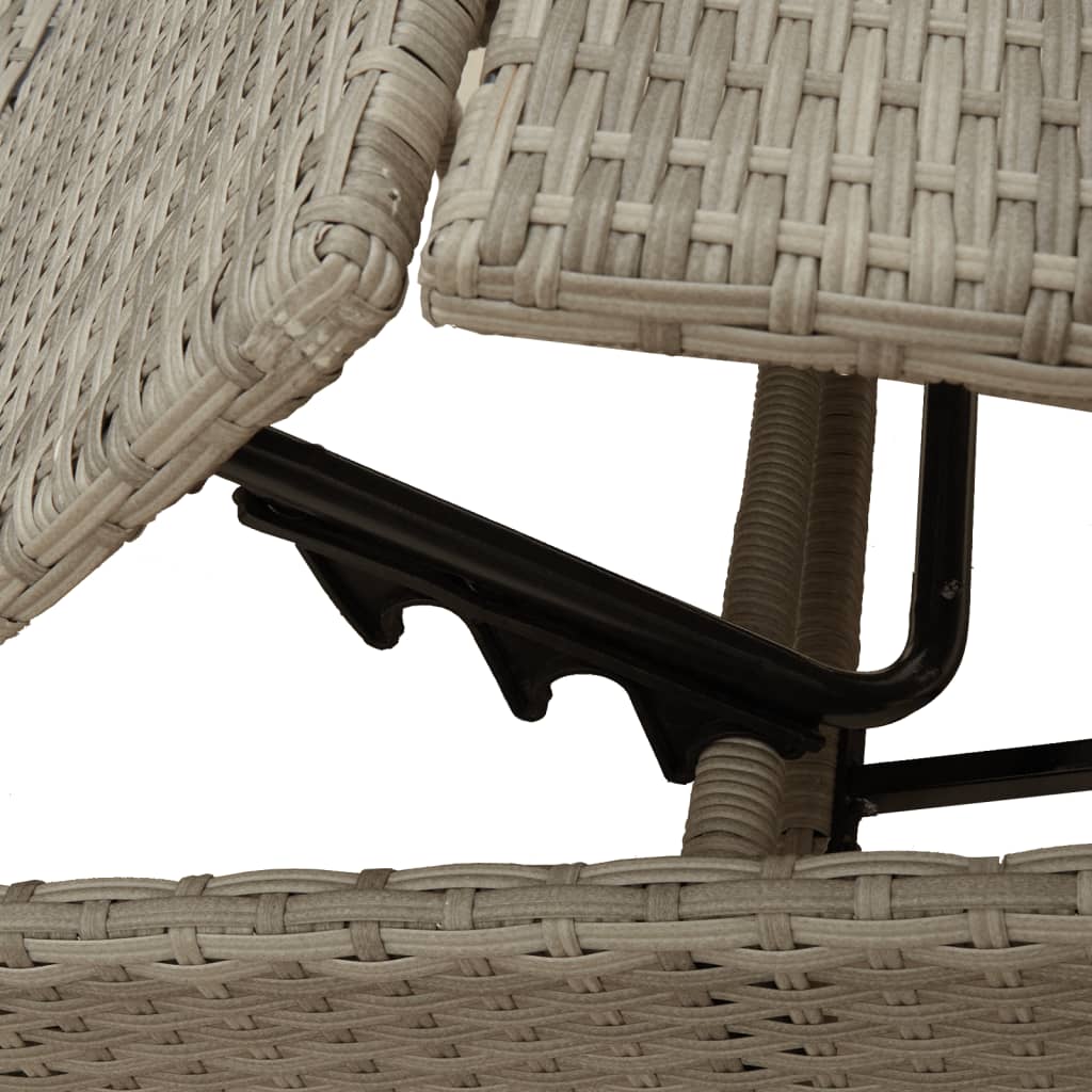Ligbed met kussen poly rattan lichtgrijs is nu te koop bij PeponiXL, paradijselijk wonen!