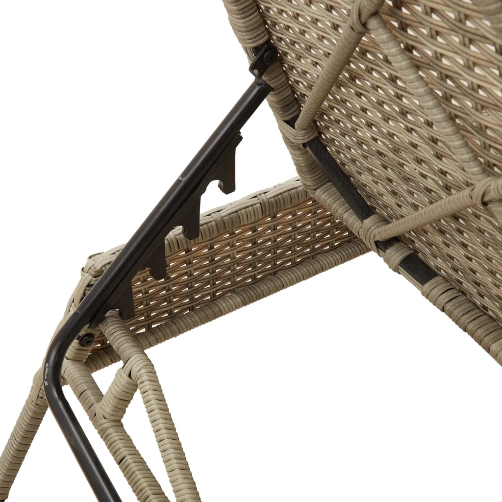 Ligbed met kussen poly rattan lichtgrijs is nu te koop bij PeponiXL, paradijselijk wonen!