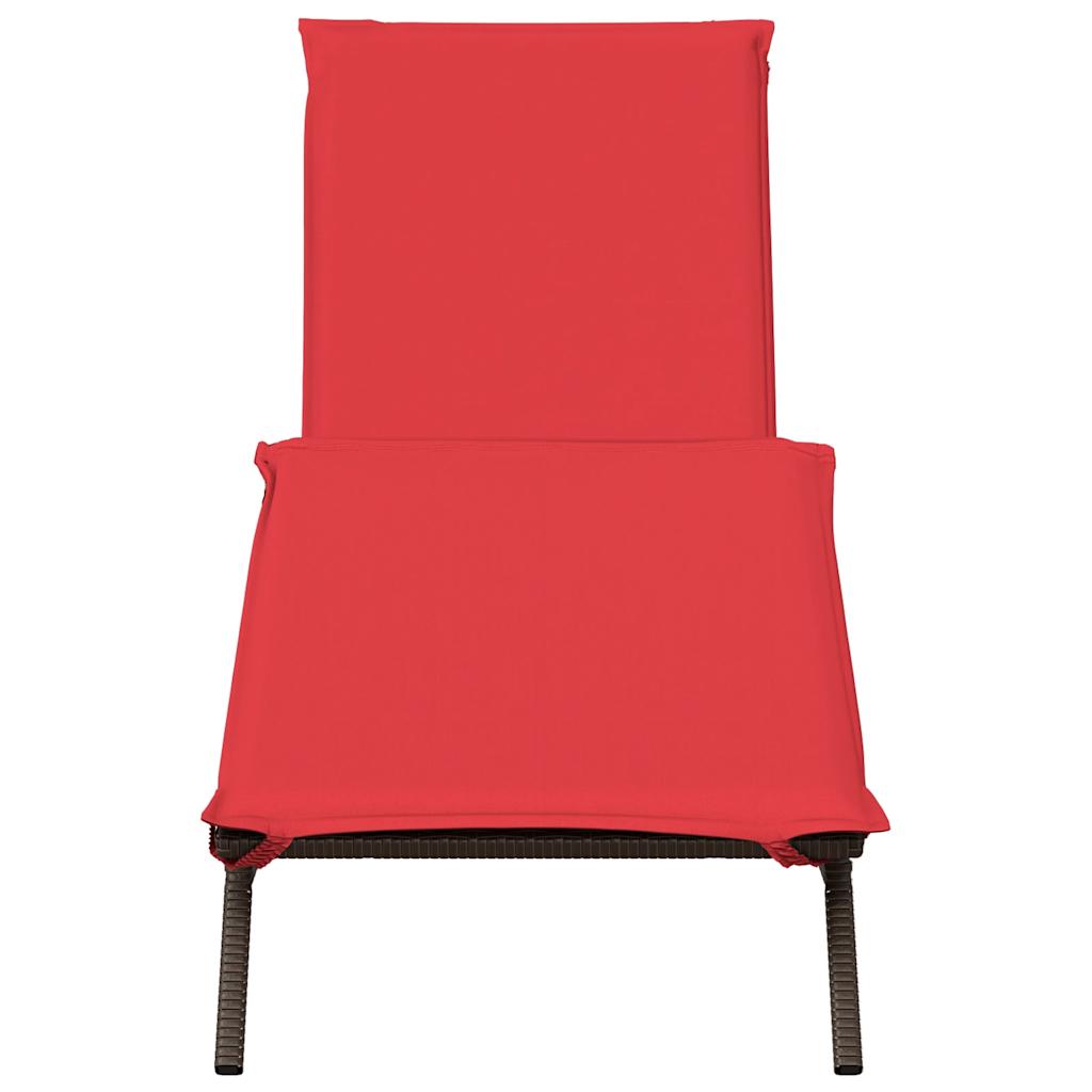 Ligstoel met kussen bruin polyrotan is nu te koop bij PeponiXL, paradijselijk wonen!