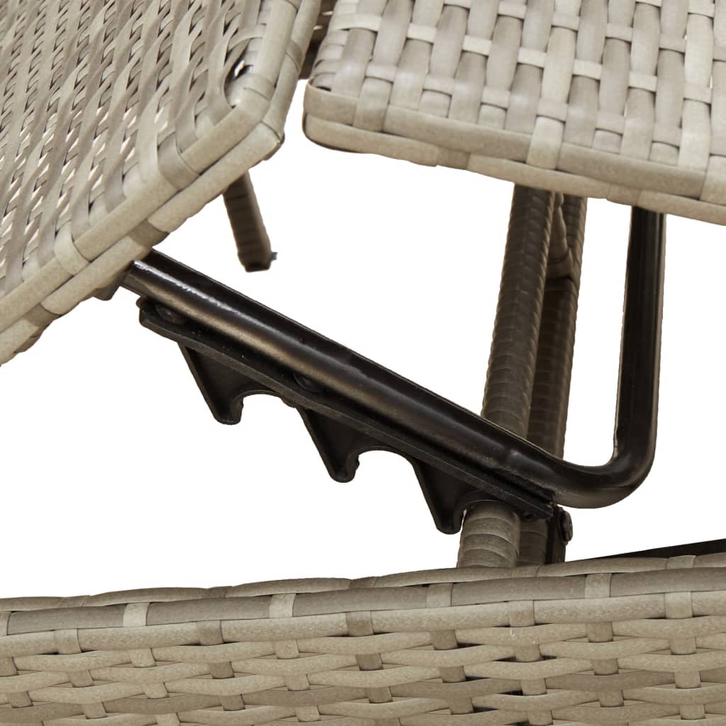 Ligbedden 2 st met tafel poly rattan grijs (alleen VS) is nu te koop bij PeponiXL, paradijselijk wonen!