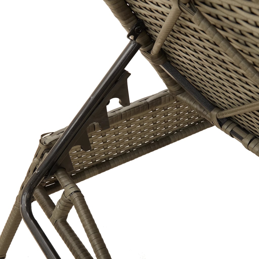 Ligbedden 2 st met tafel poly rattan grijs (alleen VS) is nu te koop bij PeponiXL, paradijselijk wonen!