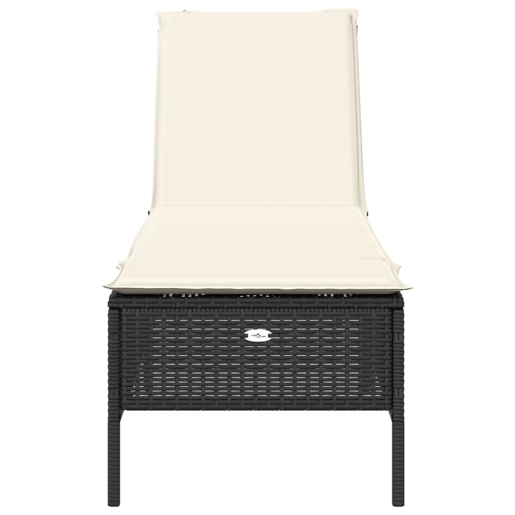 Ligbed met kussen poly rattan zwart is nu te koop bij PeponiXL, paradijselijk wonen!