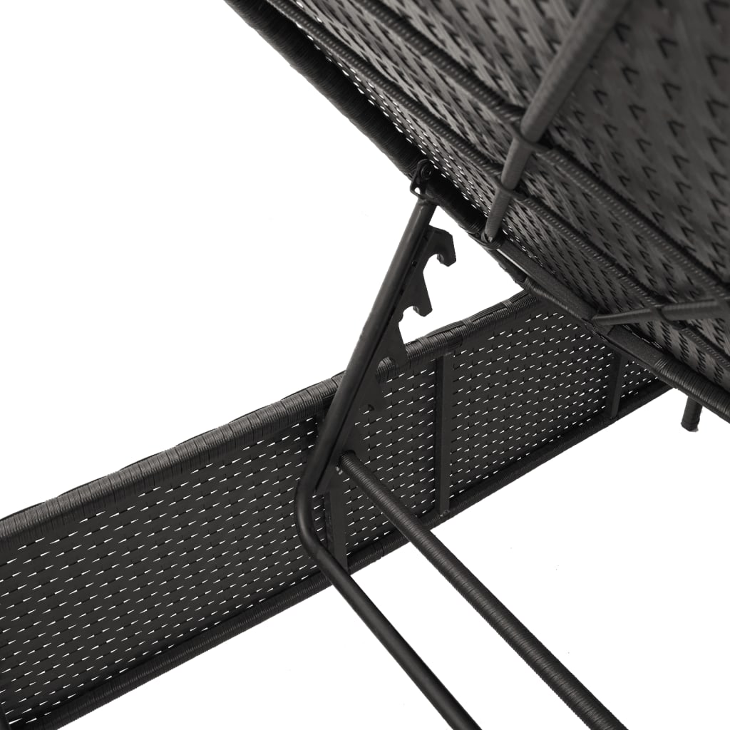 Ligbed met kussen poly rattan zwart is nu te koop bij PeponiXL, paradijselijk wonen!