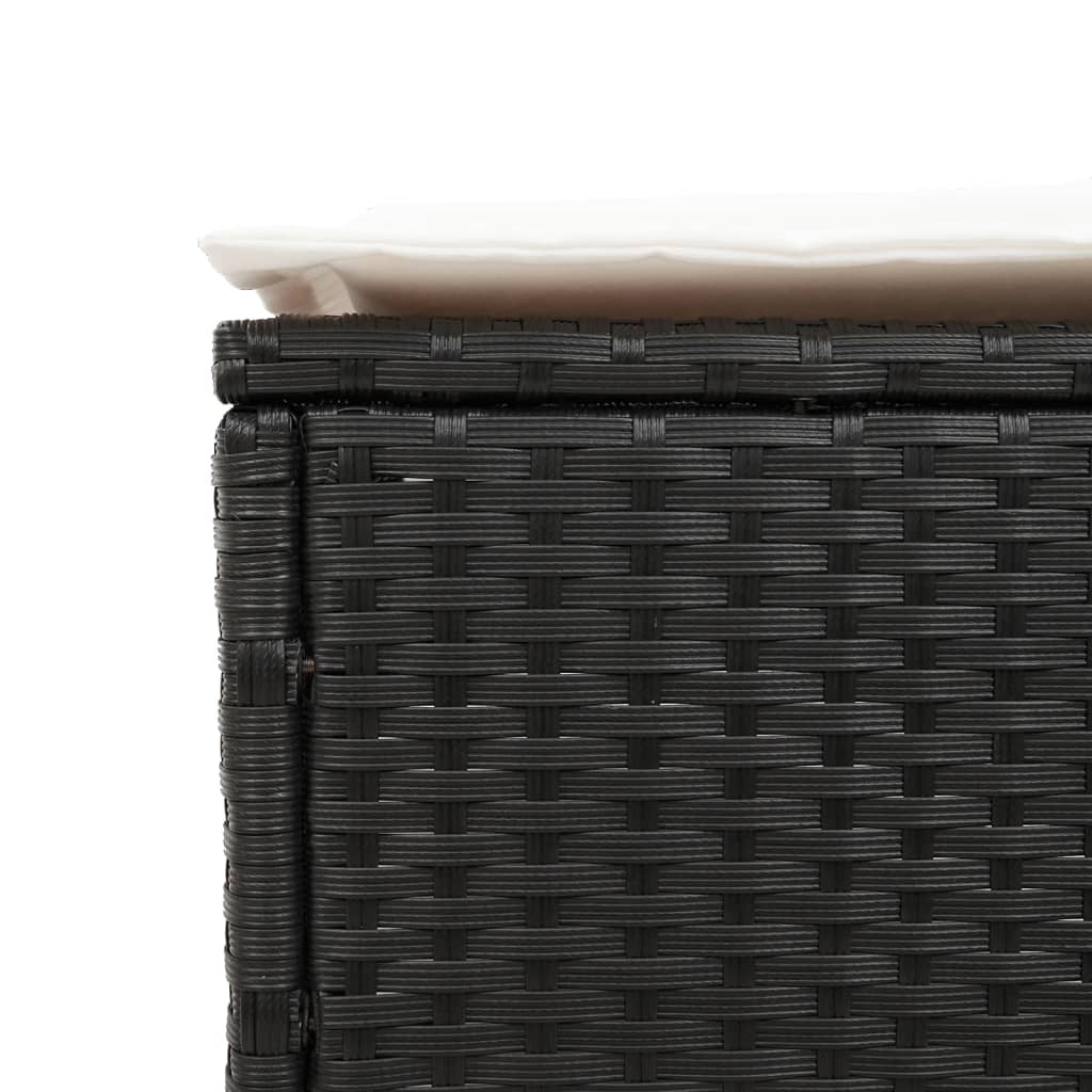Ligbed met kussen poly rattan zwart is nu te koop bij PeponiXL, paradijselijk wonen!