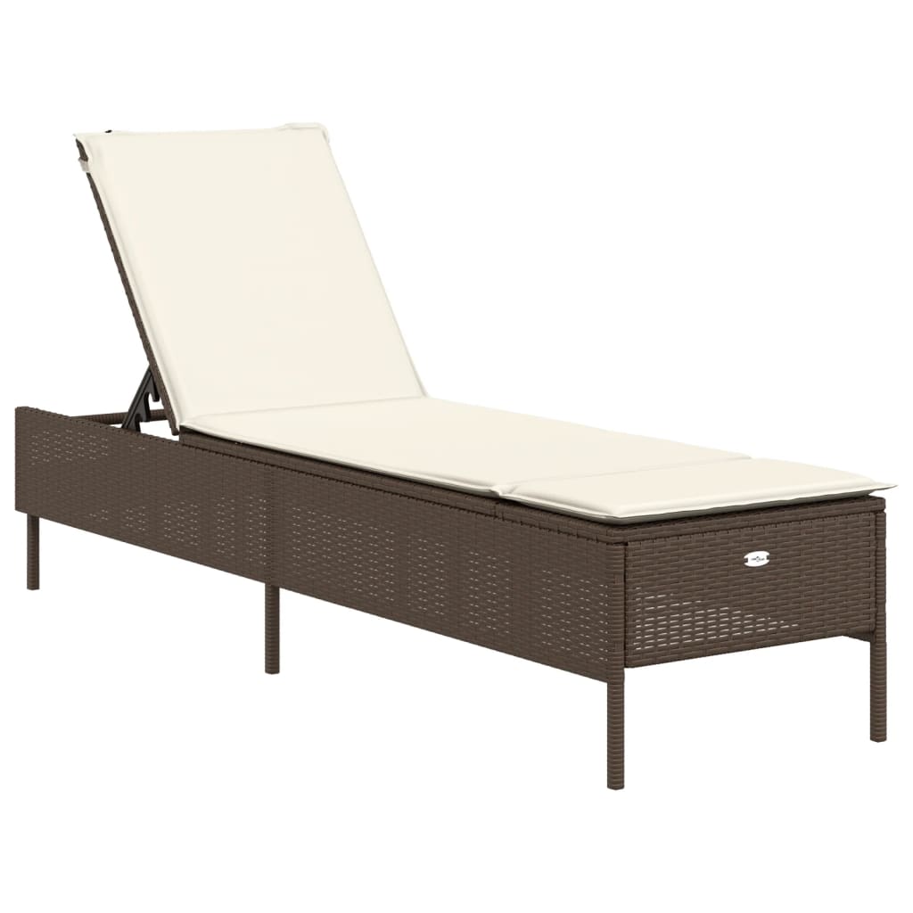 Ligbed met kussen poly rattan bruin is nu te koop bij PeponiXL, paradijselijk wonen!