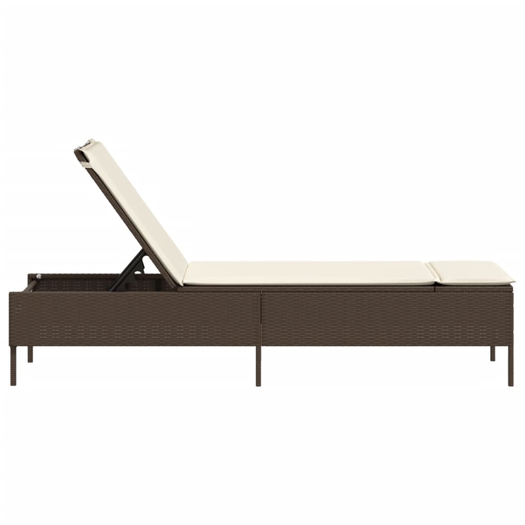 Ligbed met kussen poly rattan bruin is nu te koop bij PeponiXL, paradijselijk wonen!