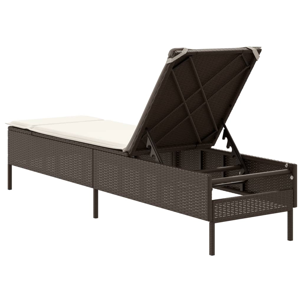 Ligbed met kussen poly rattan bruin is nu te koop bij PeponiXL, paradijselijk wonen!