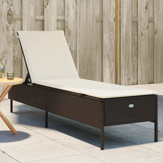 Ligbed met kussen poly rattan bruin is nu te koop bij PeponiXL, paradijselijk wonen!