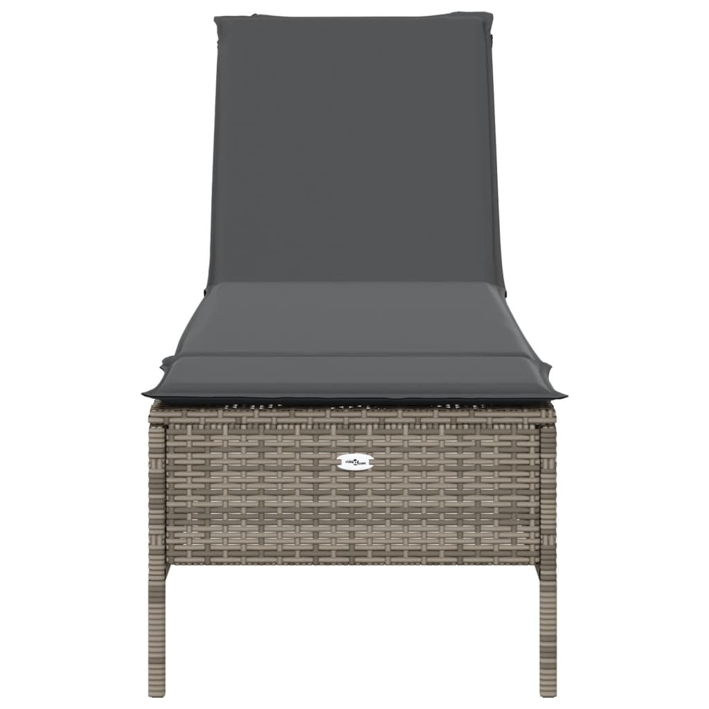 Ligbed met kussen poly rattan grijs is nu te koop bij PeponiXL, paradijselijk wonen!