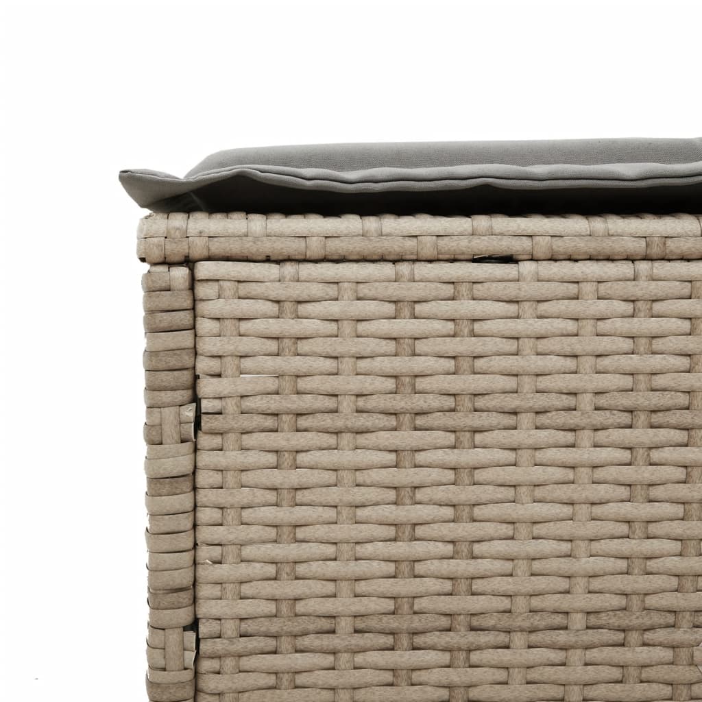 Ligbed met kussen poly rattan beige is nu te koop bij PeponiXL, paradijselijk wonen!
