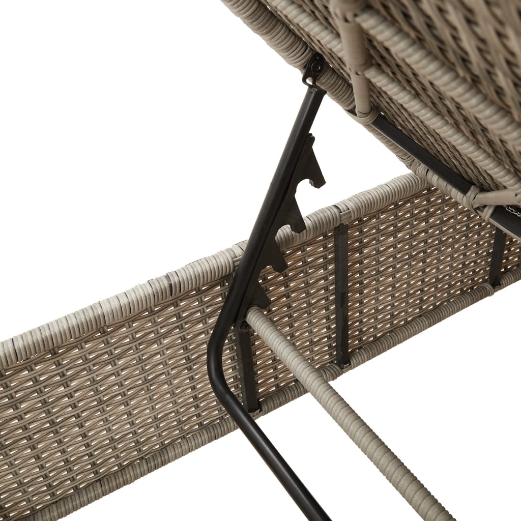 Ligbed met kussen poly rattan lichtgrijs is nu te koop bij PeponiXL, paradijselijk wonen!
