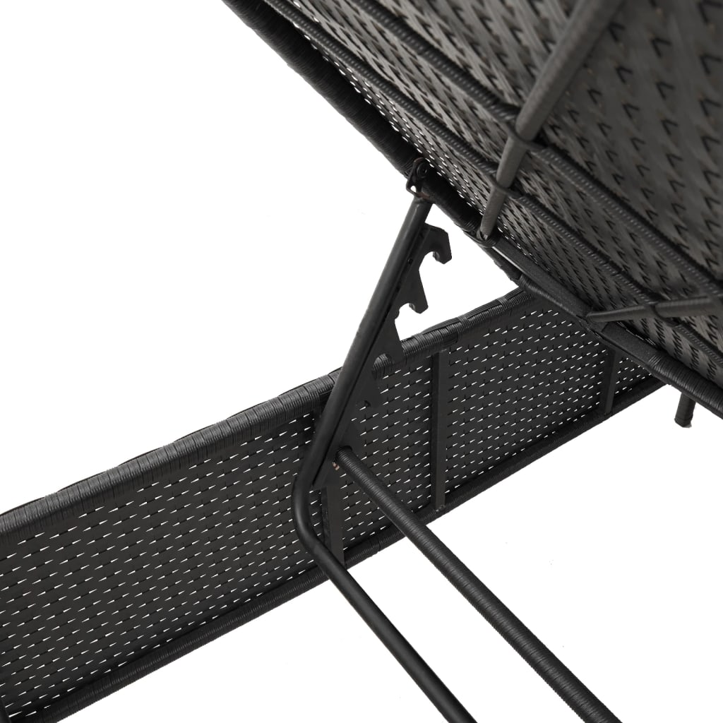 Ligbed met tafel en kussen poly rattan zwart is nu te koop bij PeponiXL, paradijselijk wonen!