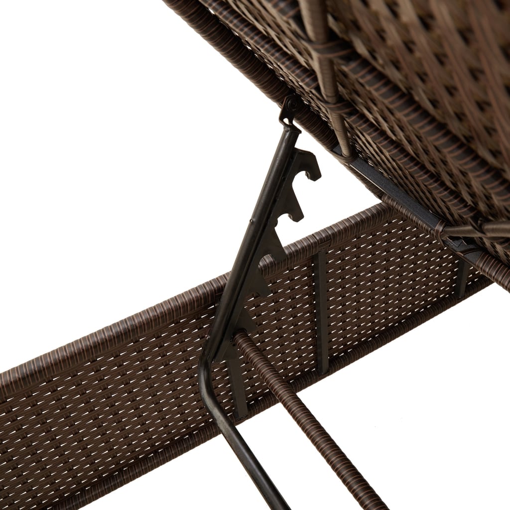 Ligbed met tafel en kussen poly rattan bruin is nu te koop bij PeponiXL, paradijselijk wonen!