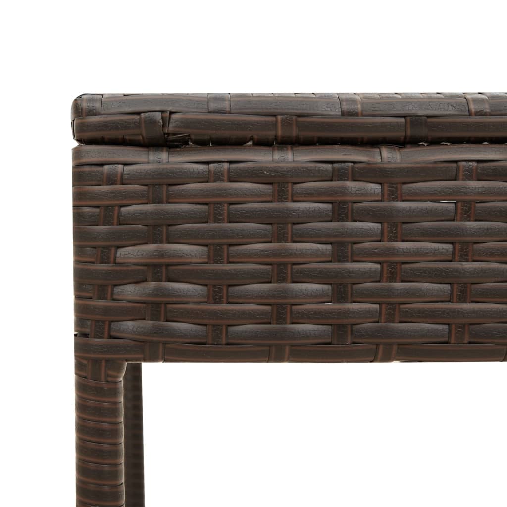 Ligbed met tafel en kussen poly rattan bruin is nu te koop bij PeponiXL, paradijselijk wonen!