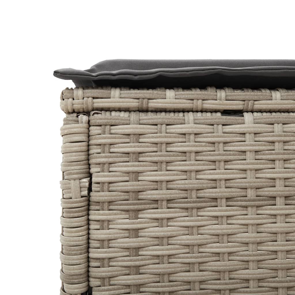 Ligbed met tafel en kussen poly rattan lichtgrijs is nu te koop bij PeponiXL, paradijselijk wonen!