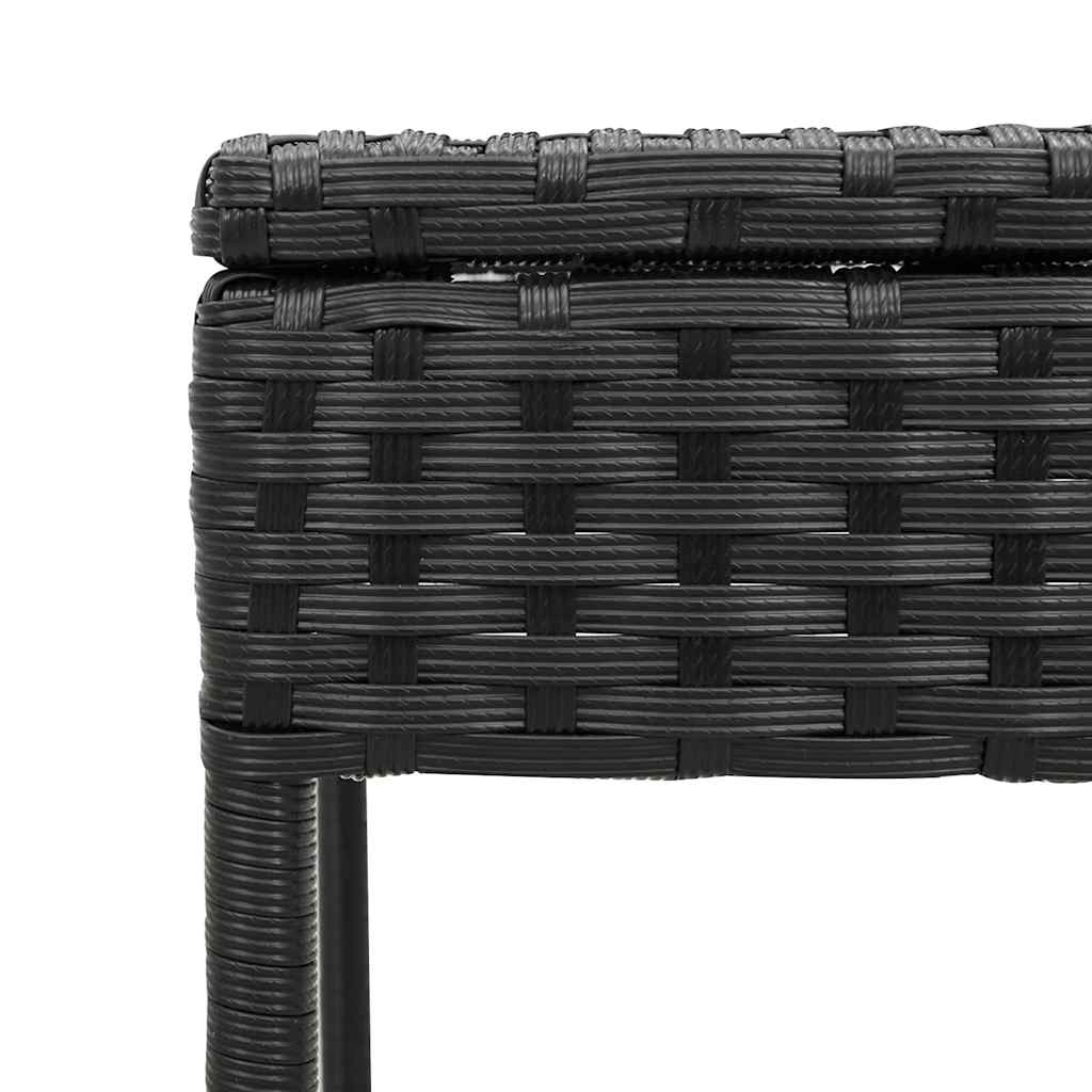 Ligstoel met tafel en kussen, zwart polyrotan is nu te koop bij PeponiXL, paradijselijk wonen!