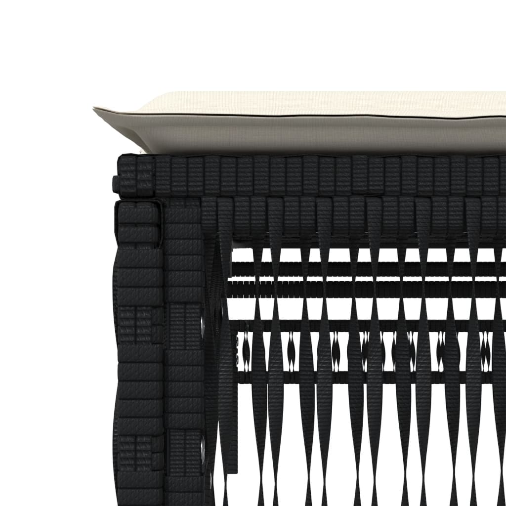 Ligbed met kussen poly rattan zwart is nu te koop bij PeponiXL, paradijselijk wonen!