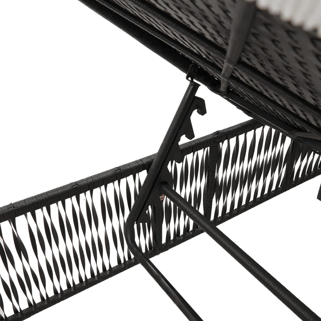 Ligbed met kussen poly rattan zwart is nu te koop bij PeponiXL, paradijselijk wonen!