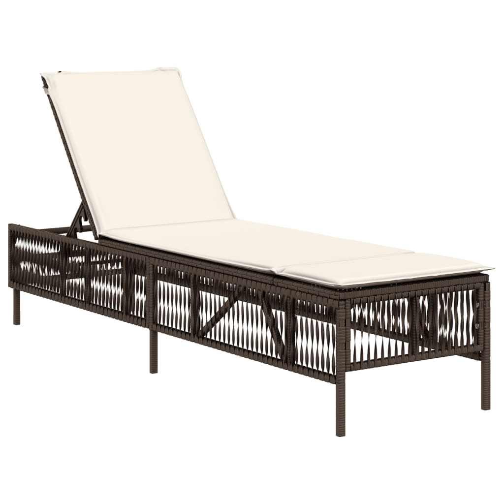 Ligbed met kussen poly rattan bruin is nu te koop bij PeponiXL, paradijselijk wonen!