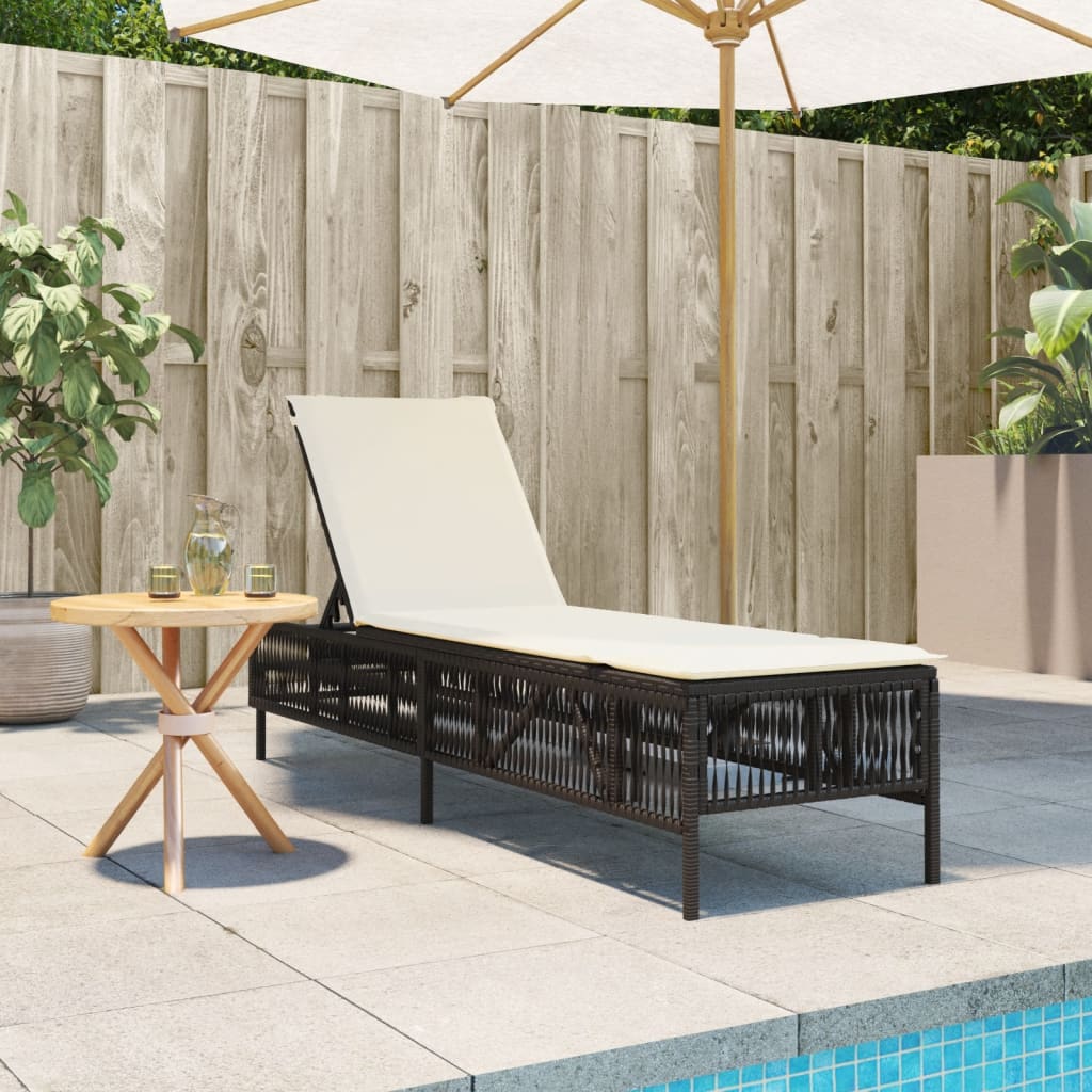 Ligbed met kussen poly rattan bruin is nu te koop bij PeponiXL, paradijselijk wonen!