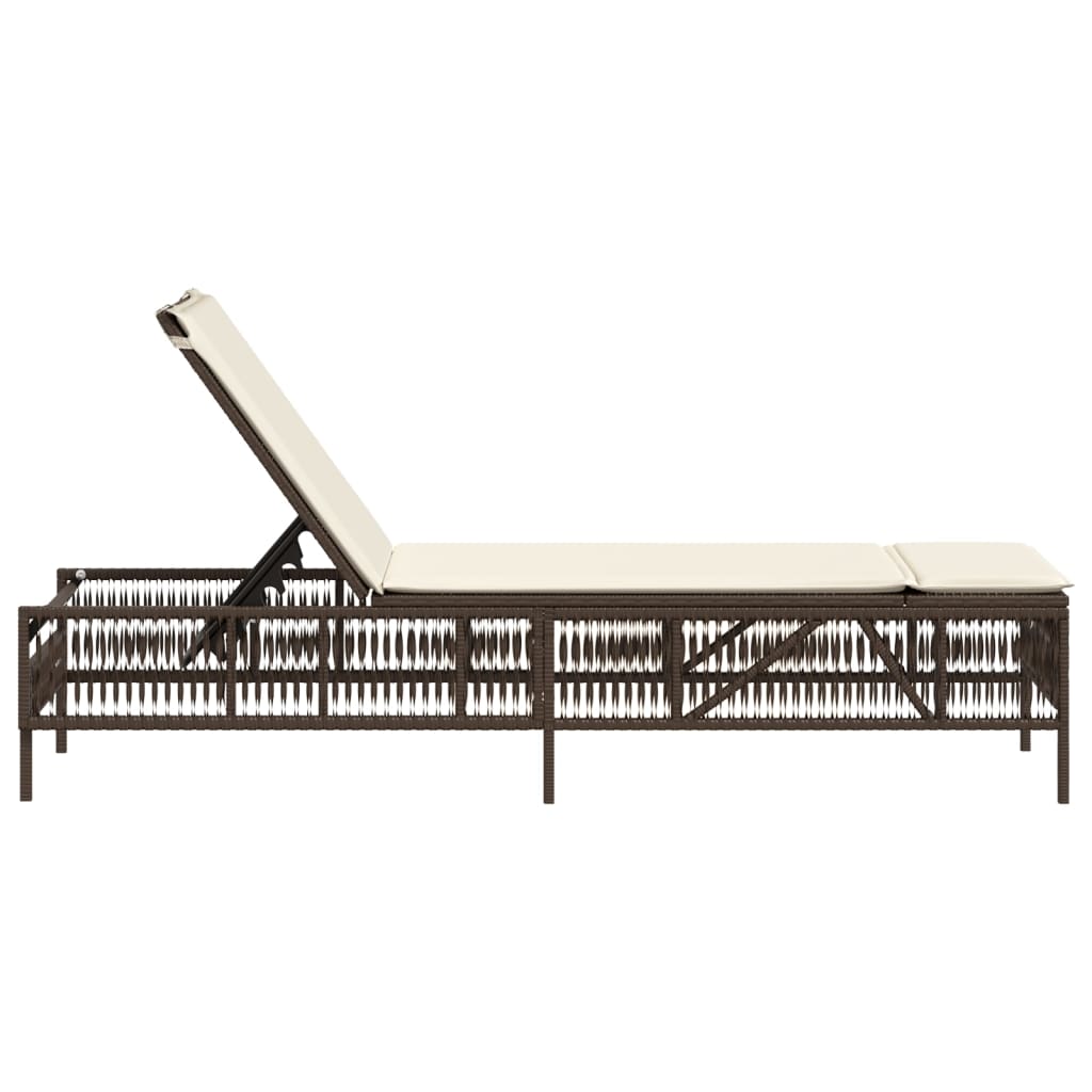 Ligbed met kussen poly rattan bruin is nu te koop bij PeponiXL, paradijselijk wonen!