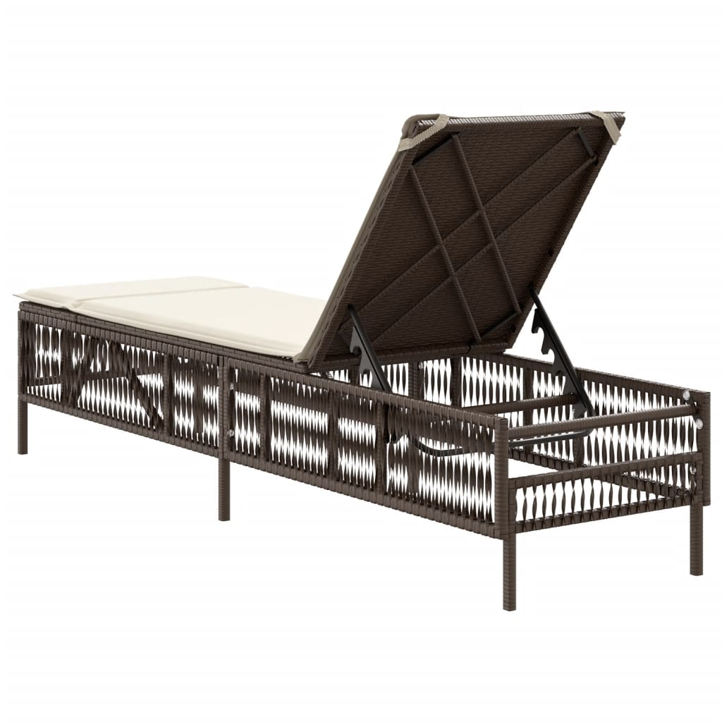 Ligbed met kussen poly rattan bruin is nu te koop bij PeponiXL, paradijselijk wonen!