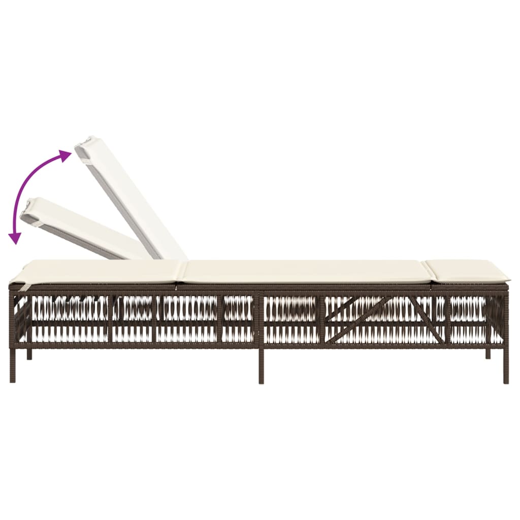 Ligbed met kussen poly rattan bruin is nu te koop bij PeponiXL, paradijselijk wonen!
