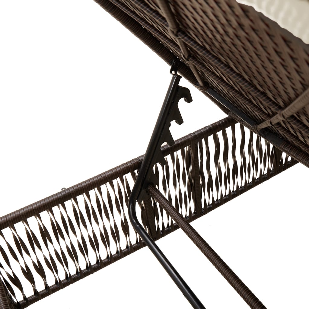 Ligbed met kussen poly rattan bruin is nu te koop bij PeponiXL, paradijselijk wonen!