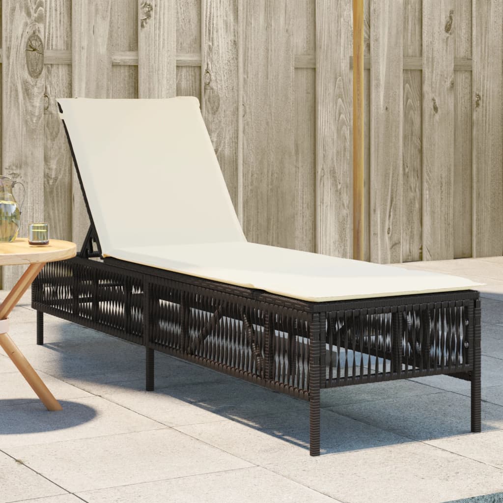 Ligbed met kussen poly rattan bruin is nu te koop bij PeponiXL, paradijselijk wonen!