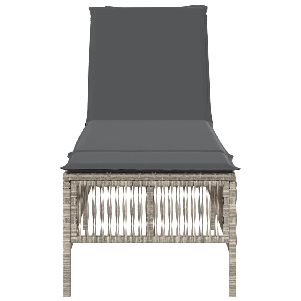 Ligbed met kussen poly rattan lichtgrijs is nu te koop bij PeponiXL, paradijselijk wonen!