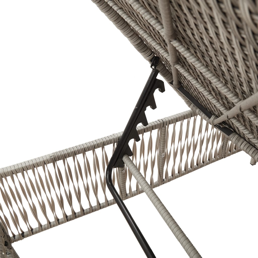 Ligbed met kussen poly rattan lichtgrijs is nu te koop bij PeponiXL, paradijselijk wonen!