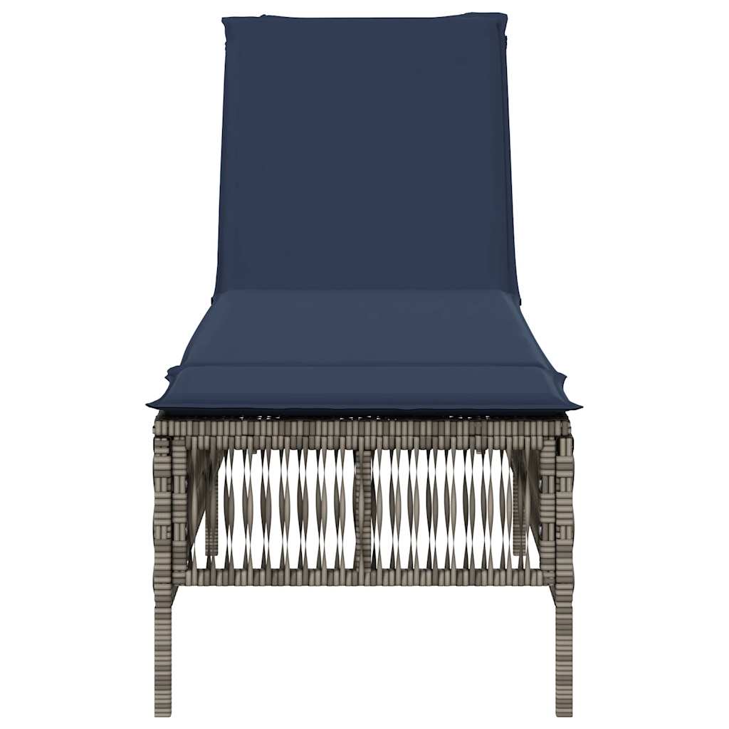 Ligstoel met kussen grijs polyrotan is nu te koop bij PeponiXL, paradijselijk wonen!