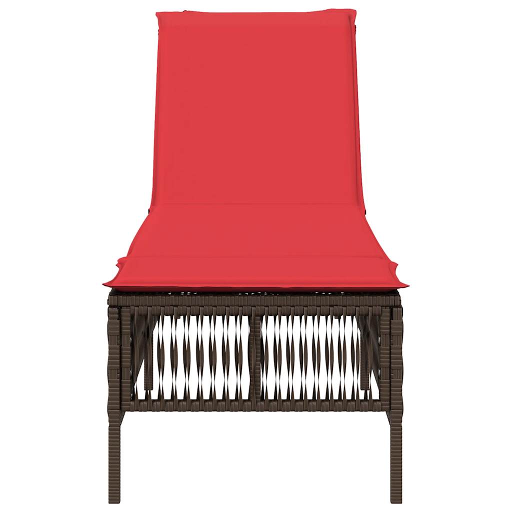 Ligstoel met kussen bruin polyrotan is nu te koop bij PeponiXL, paradijselijk wonen!