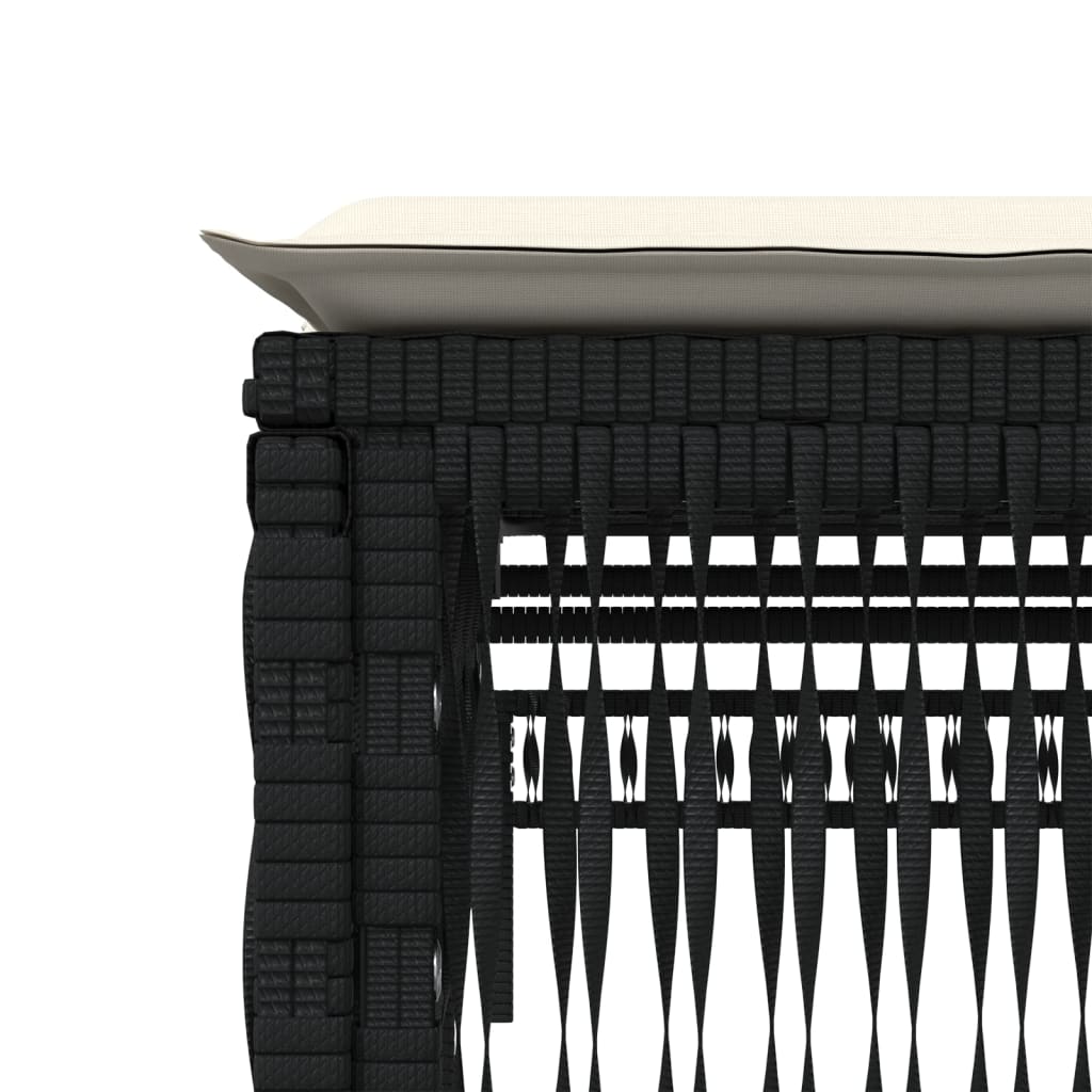 Ligbedden 2 st met tafel poly rattan zwart is nu te koop bij PeponiXL, paradijselijk wonen!