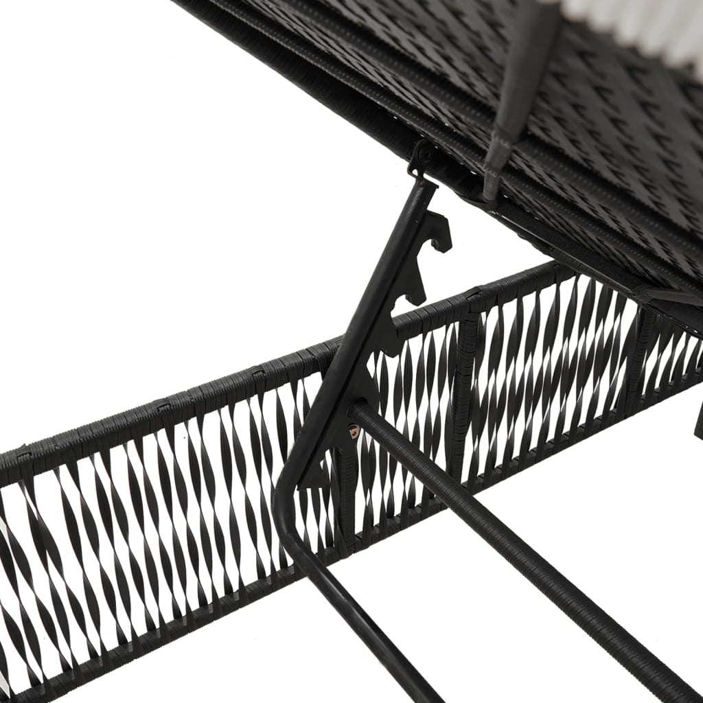 Ligbedden 2 st met tafel poly rattan zwart is nu te koop bij PeponiXL, paradijselijk wonen!