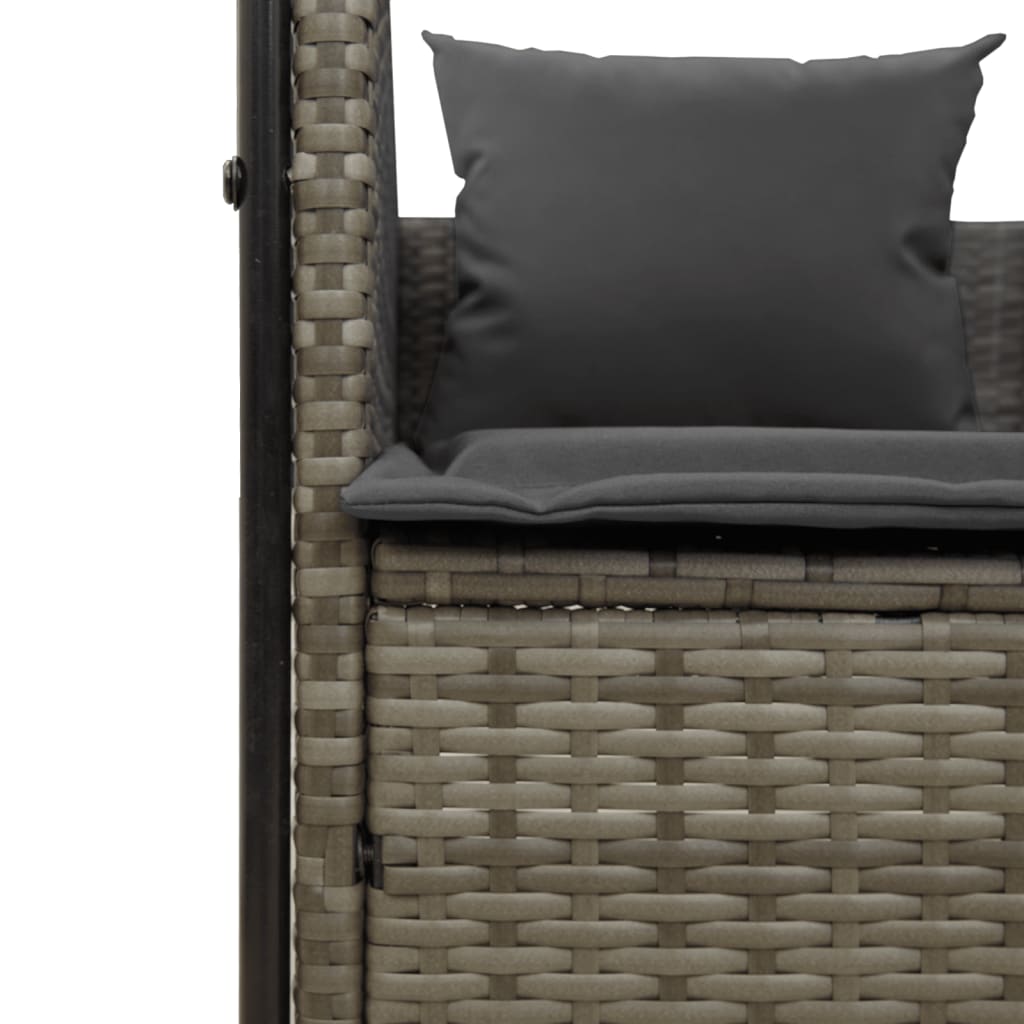 Ligbed tweepersoons met dak en gordijn poly rattan grijs is nu te koop bij PeponiXL, paradijselijk wonen!