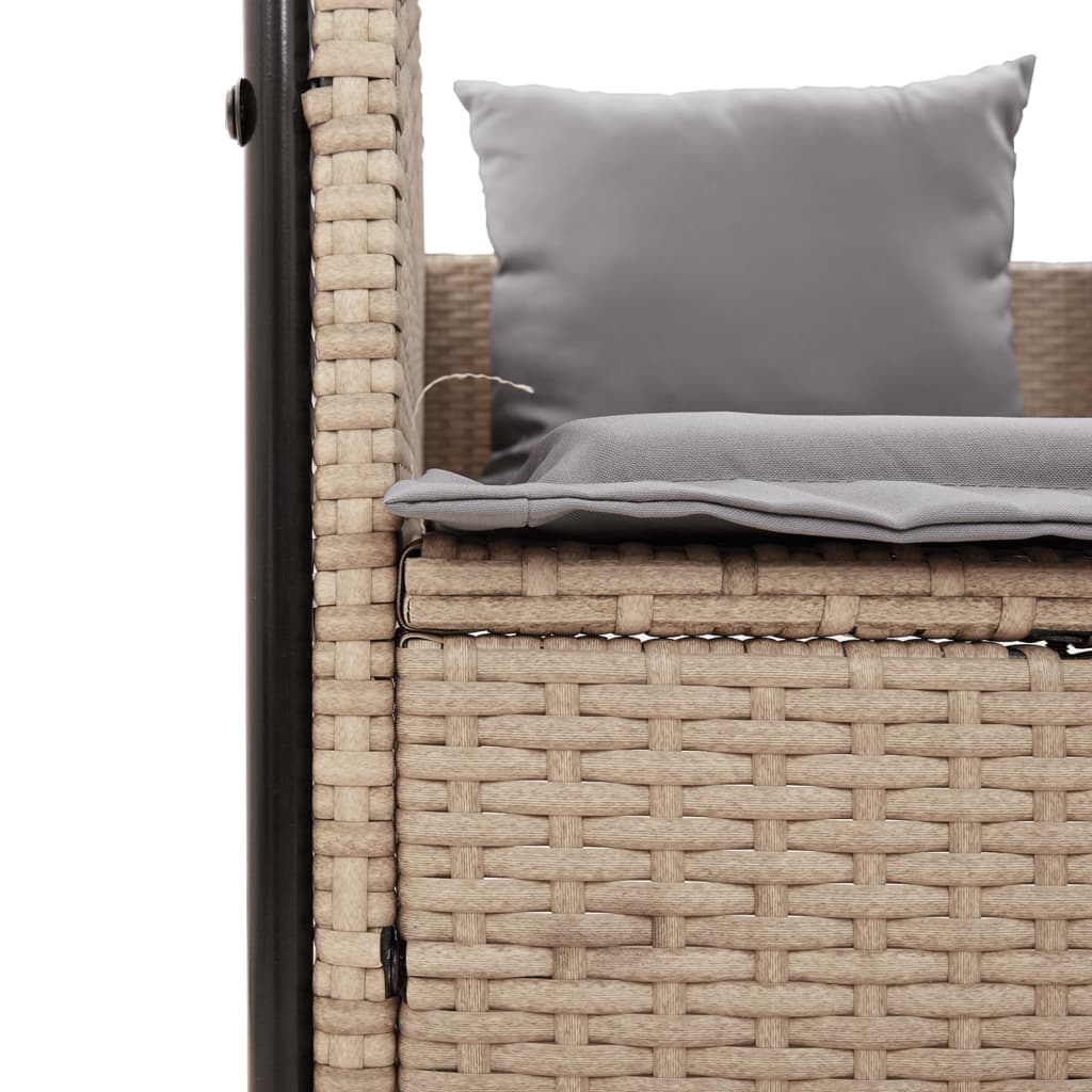 Ligbed tweepersoons met dak en gordijn poly rattan beige is nu te koop bij PeponiXL, paradijselijk wonen!