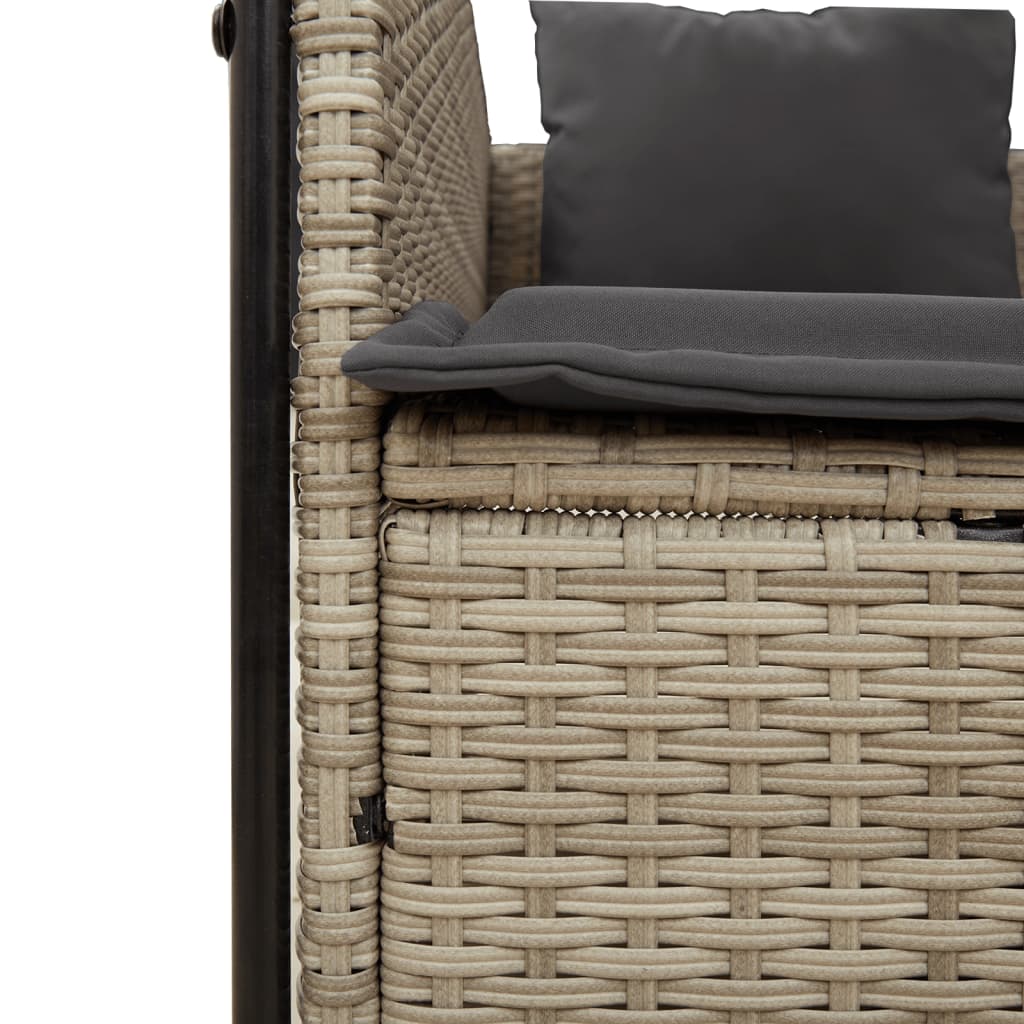 Ligbed tweepersoons met dak en gordijn poly rattan lichtgrijs is nu te koop bij PeponiXL, paradijselijk wonen!