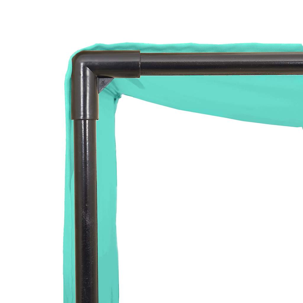 Dubbele ligstoel met dak en gordijnen, zwart polyrotan is nu te koop bij PeponiXL, paradijselijk wonen!