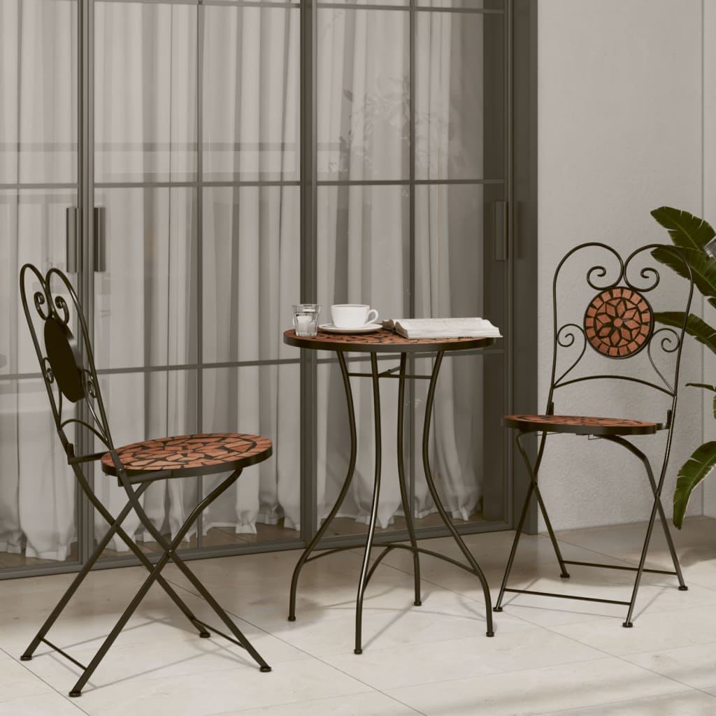 Bistrotafel mozaïek Ø50x70 cm keramiek terracottakleurig is nu te koop bij PeponiXL, paradijselijk wonen!