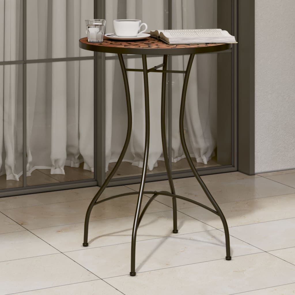 Bistrotafel mozaïek Ø50x70 cm keramiek terracottakleurig is nu te koop bij PeponiXL, paradijselijk wonen!