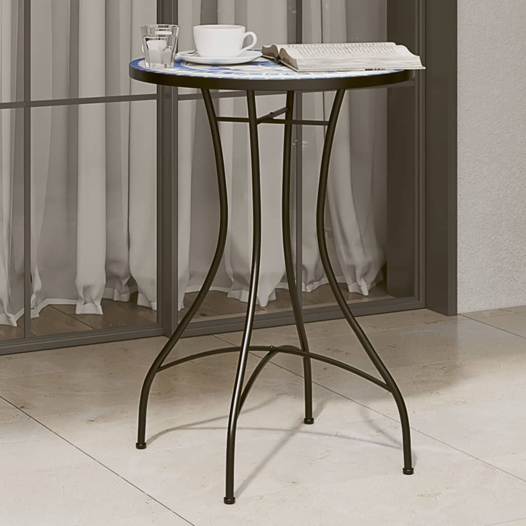 Bistrotafel Ø 50x70 cm keramiek blauw en wit is nu te koop bij PeponiXL, paradijselijk wonen!