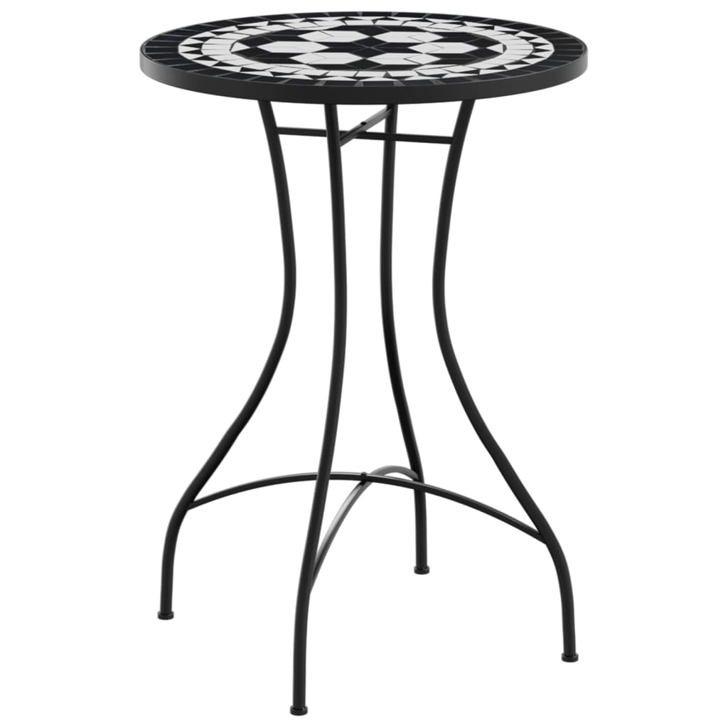 Bistrotafel mozaïek Ø50x70 cm keramiek zwart en wit is nu te koop bij PeponiXL, paradijselijk wonen!