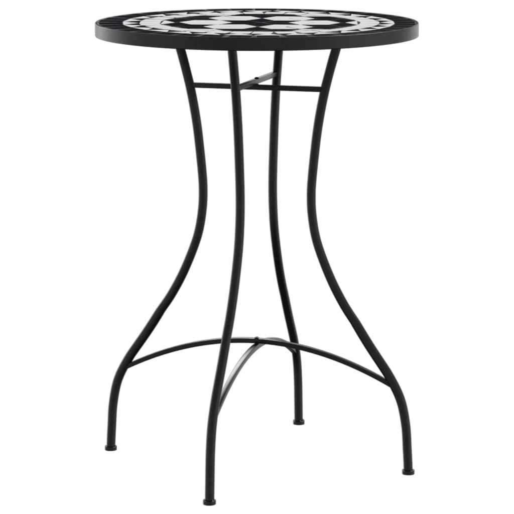 Bistrotafel mozaïek Ø50x70 cm keramiek zwart en wit is nu te koop bij PeponiXL, paradijselijk wonen!