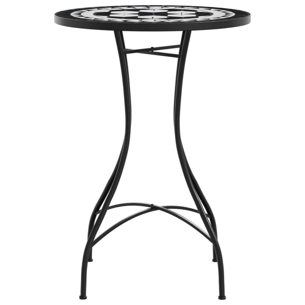 Bistrotafel mozaïek Ø50x70 cm keramiek zwart en wit is nu te koop bij PeponiXL, paradijselijk wonen!